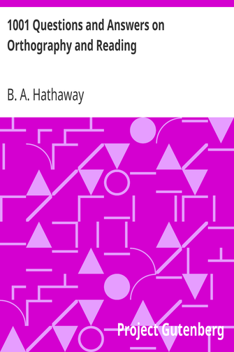 1001 Questions and Answers on Orthography and Reading cover