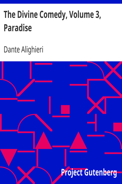 The Divine Comedy, Volume 3, Paradise cover
