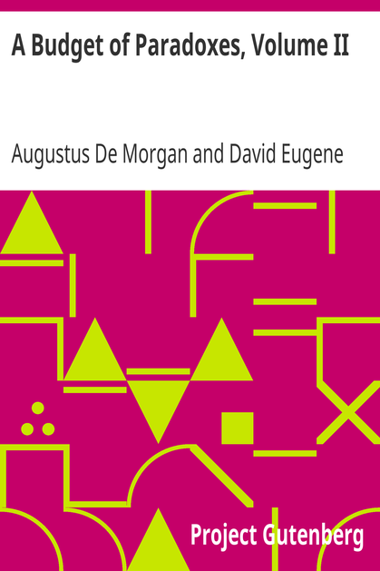 A Budget of Paradoxes, Volume II cover