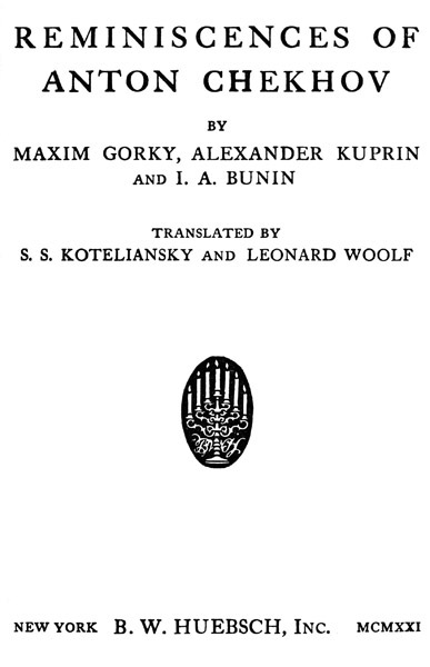 Reminiscences of Anton Chekhov cover