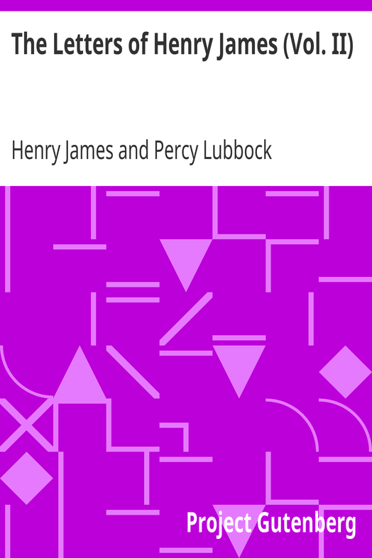 The Letters of Henry James (Vol. II) cover
