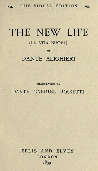 The New Life (La Vita Nuova) cover