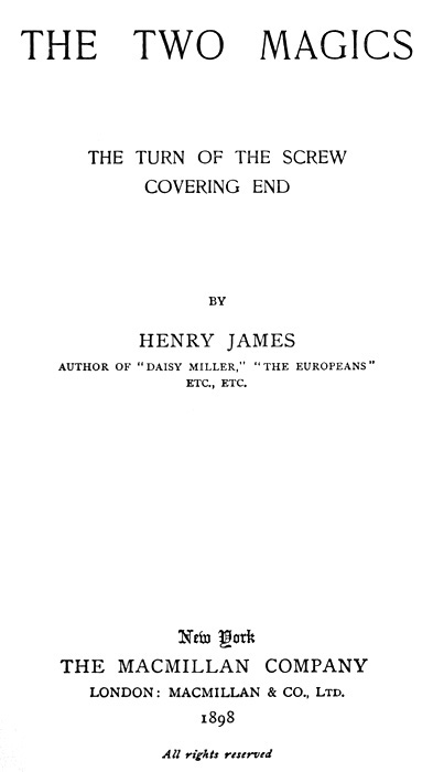 The Two Magics: The Turn of the Screw, Covering End cover