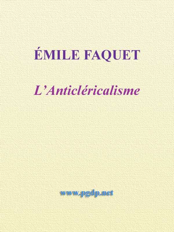 L'Anticléricalisme cover