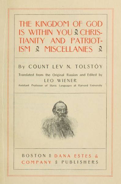 The Kingdom of God is Within You / Christianity and Patriotism / Miscellanies cover