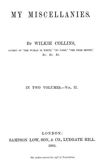 My Miscellanies, Vol. 2 (of 2) cover