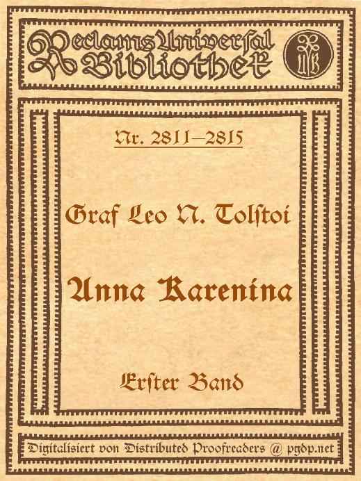 Anna Karenina, 1. Band cover
