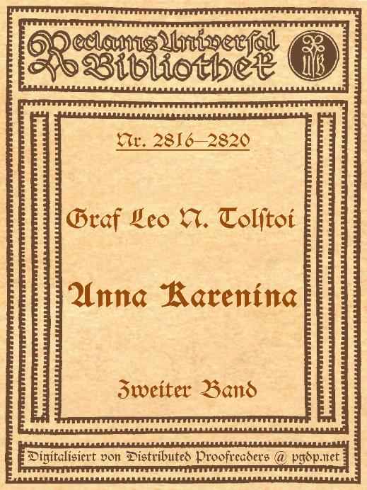 Anna Karenina, 2. Band cover