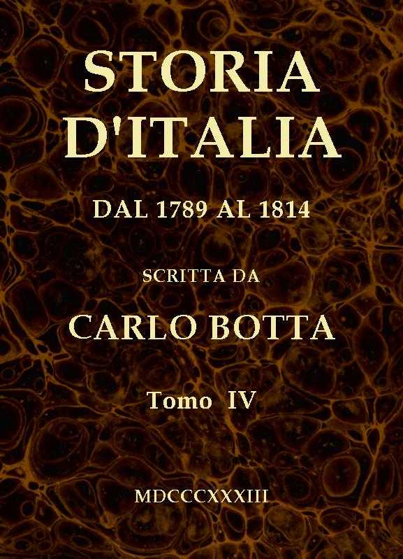Storia d'Italia dal 1789 al 1814, tomo IV cover