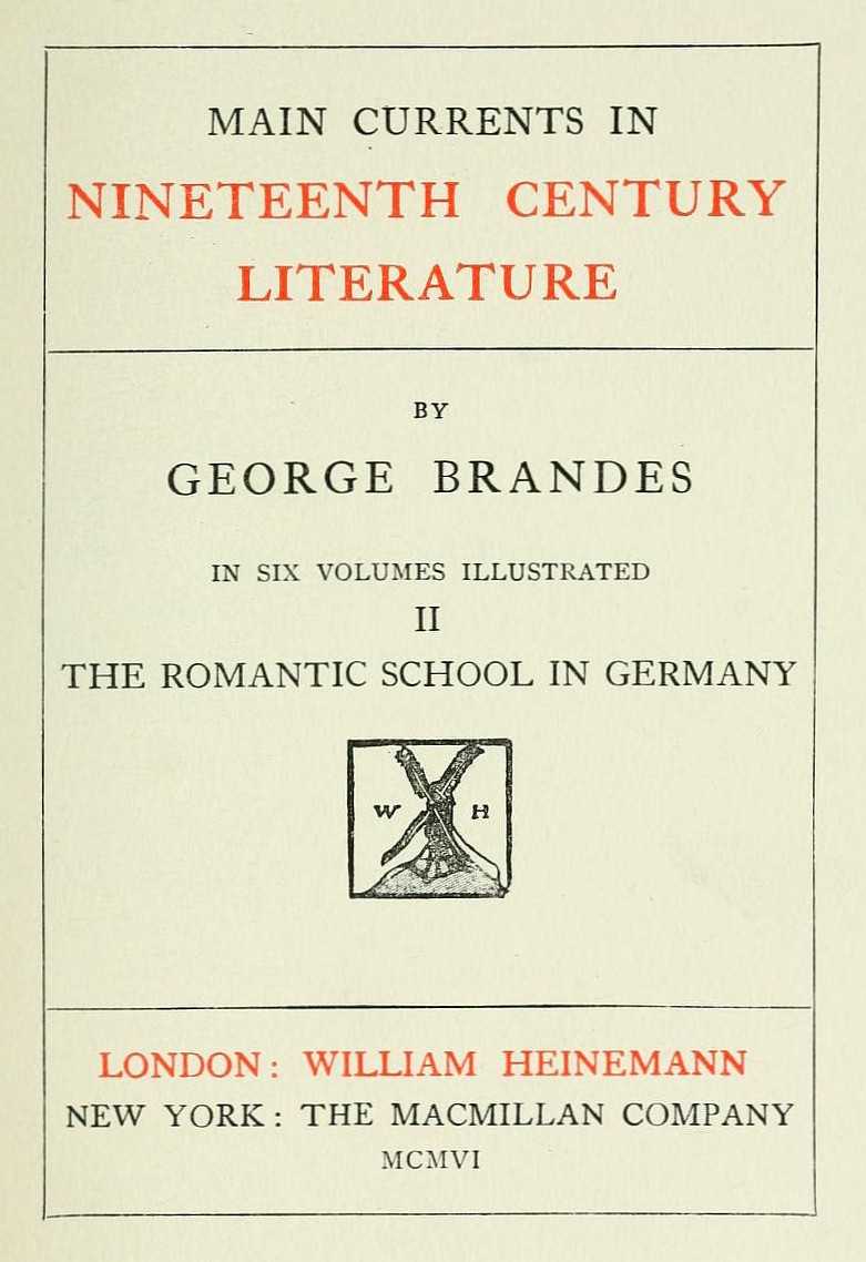 Main Currents in Nineteenth Century Literature - 2. The Romantic School in Germany cover
