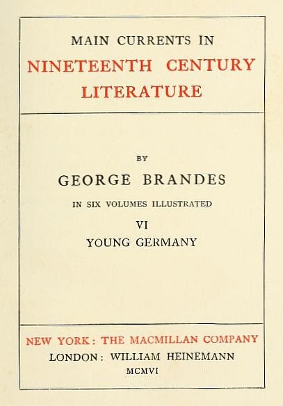 Main Currents in Nineteenth Century Literature - 6. Young Germany cover