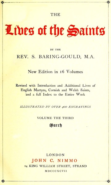 The Lives of the Saints, Volume 03 (of 16): March cover