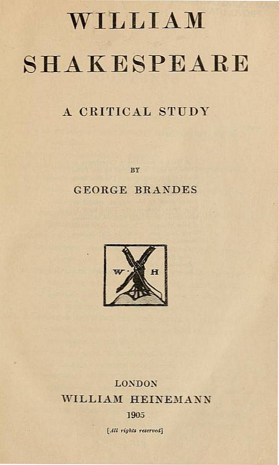 William Shakespeare: A Critical Study cover