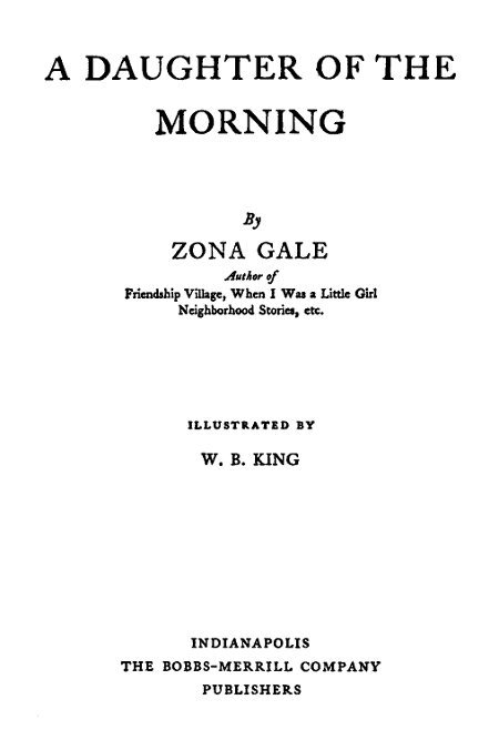 A Daughter of the Morning cover