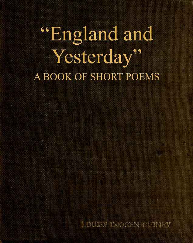 "England and Yesterday": A Book of Short Poems cover