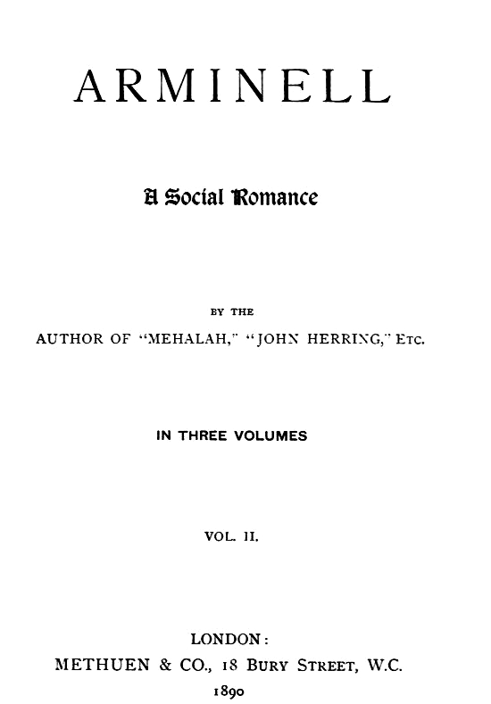 Arminell: A Social Romance, Vol. 2 cover
