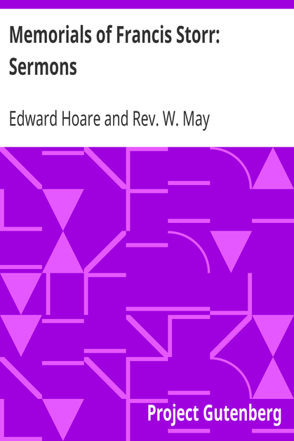 Memorials of Francis Storr: Sermons cover
