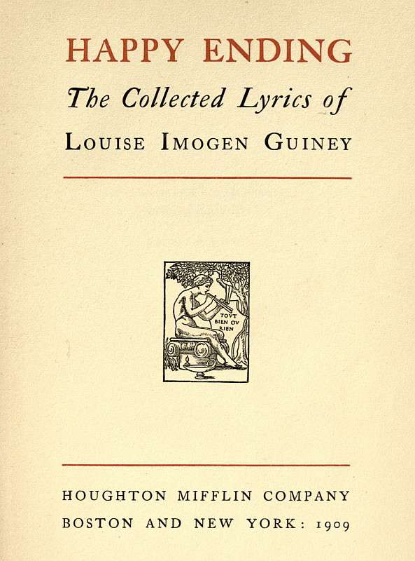 Happy Ending: The Collected Lyrics of Louise Imogen Guiney cover