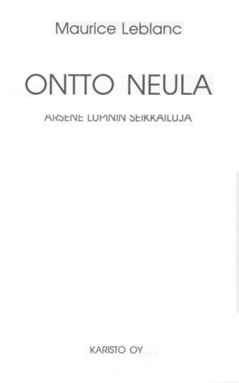Ontto neula: Arsène Lupinin merkilliset seikkailut cover
