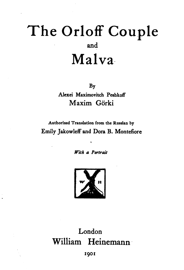 The Orloff Couple, and Malva cover
