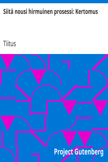 Siitä nousi hirmuinen prosessi: Kertomus cover