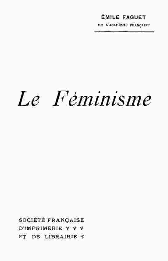 Le féminisme cover