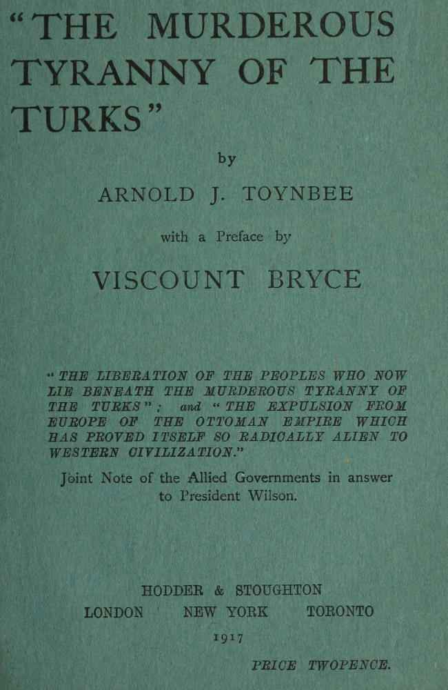 "The Murderous Tyranny of the Turks" cover