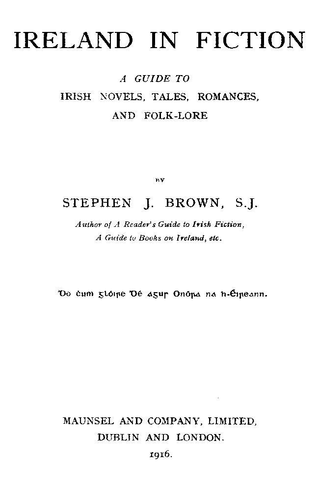 Ireland in Fiction: A Guide to Irish Novels, Tales, Romances, and Folk-lore cover