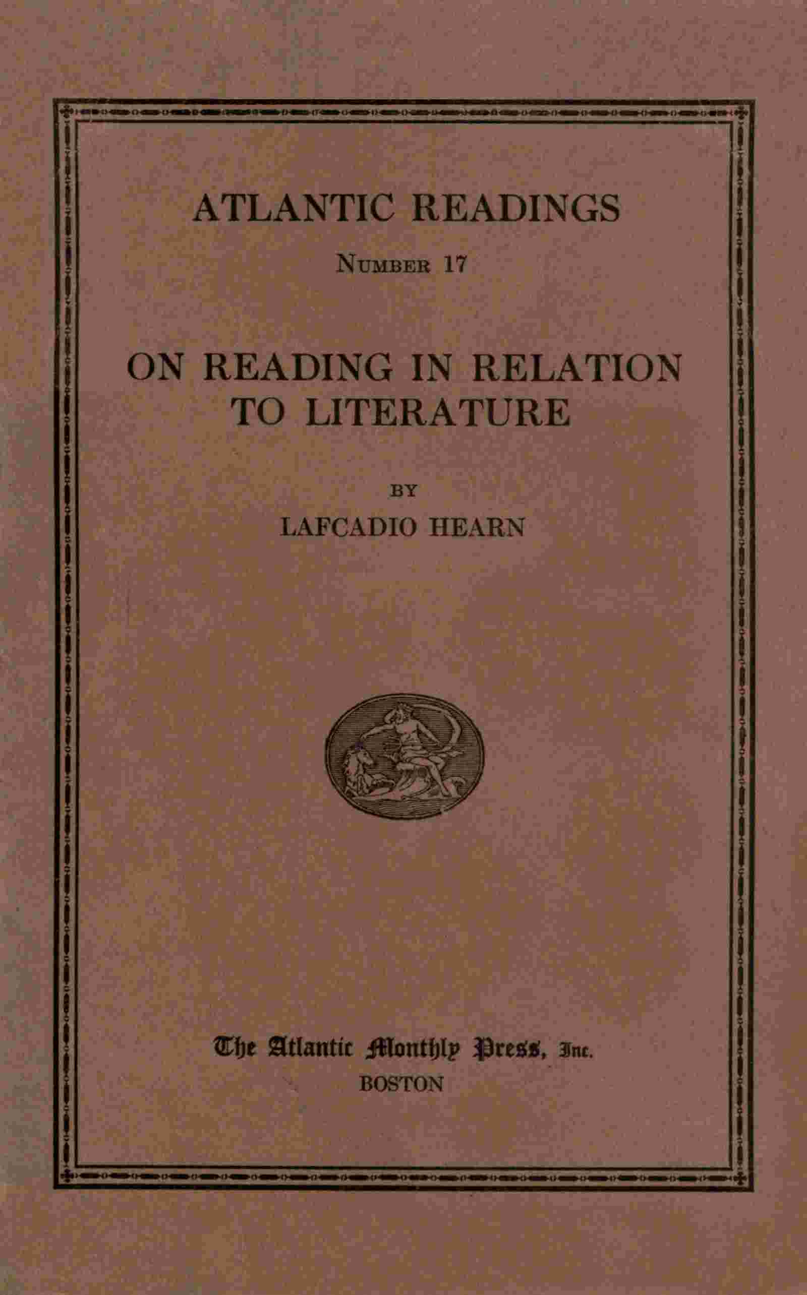 On reading in relation to literature cover