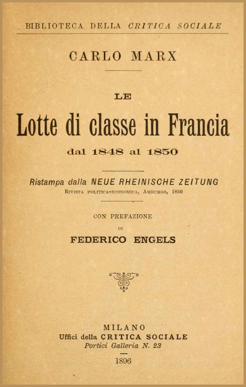Le lotte di classe in Francia dal 1848 al 1850 cover