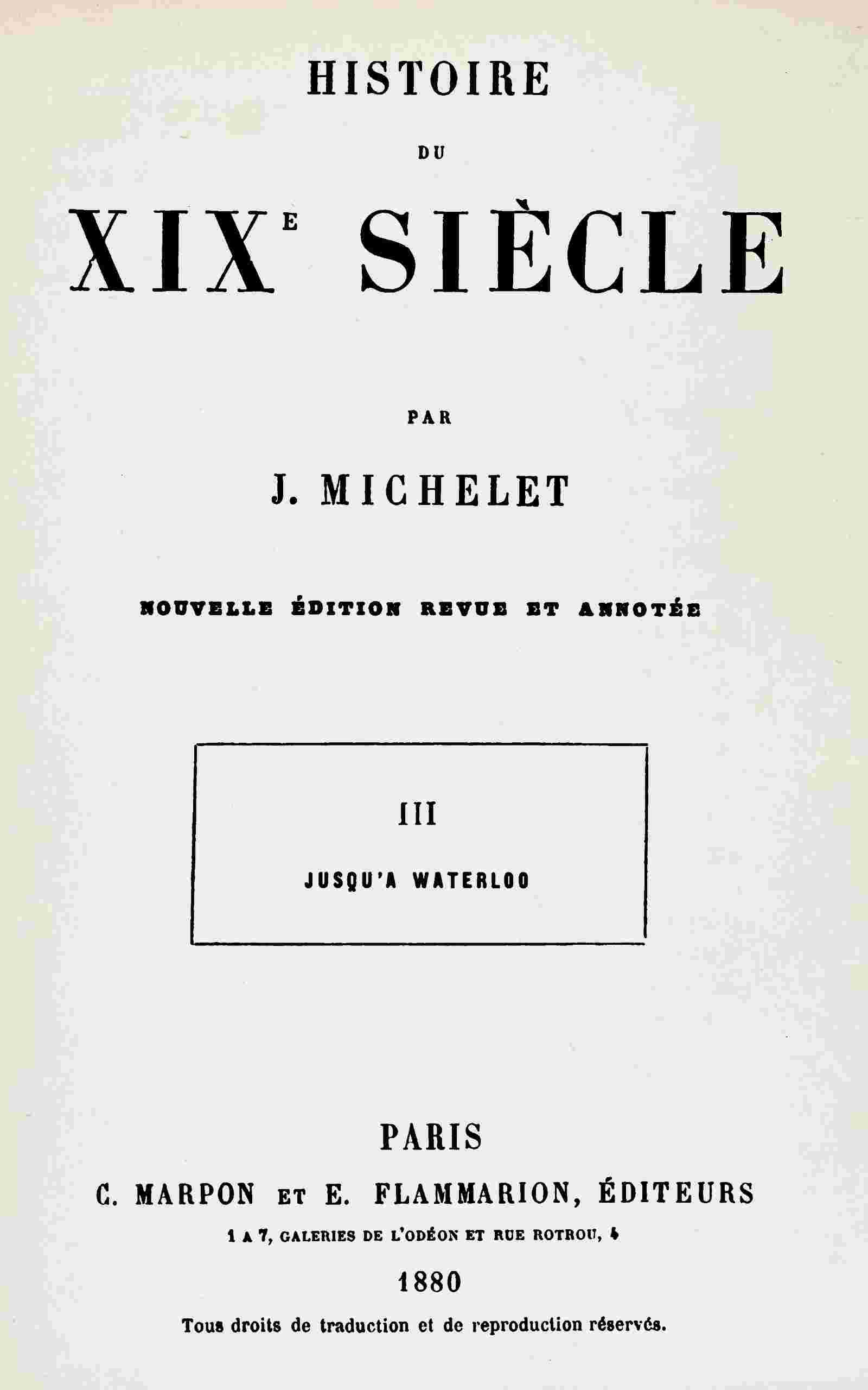 Histoire du XIXe siècle (volume 3/3) cover