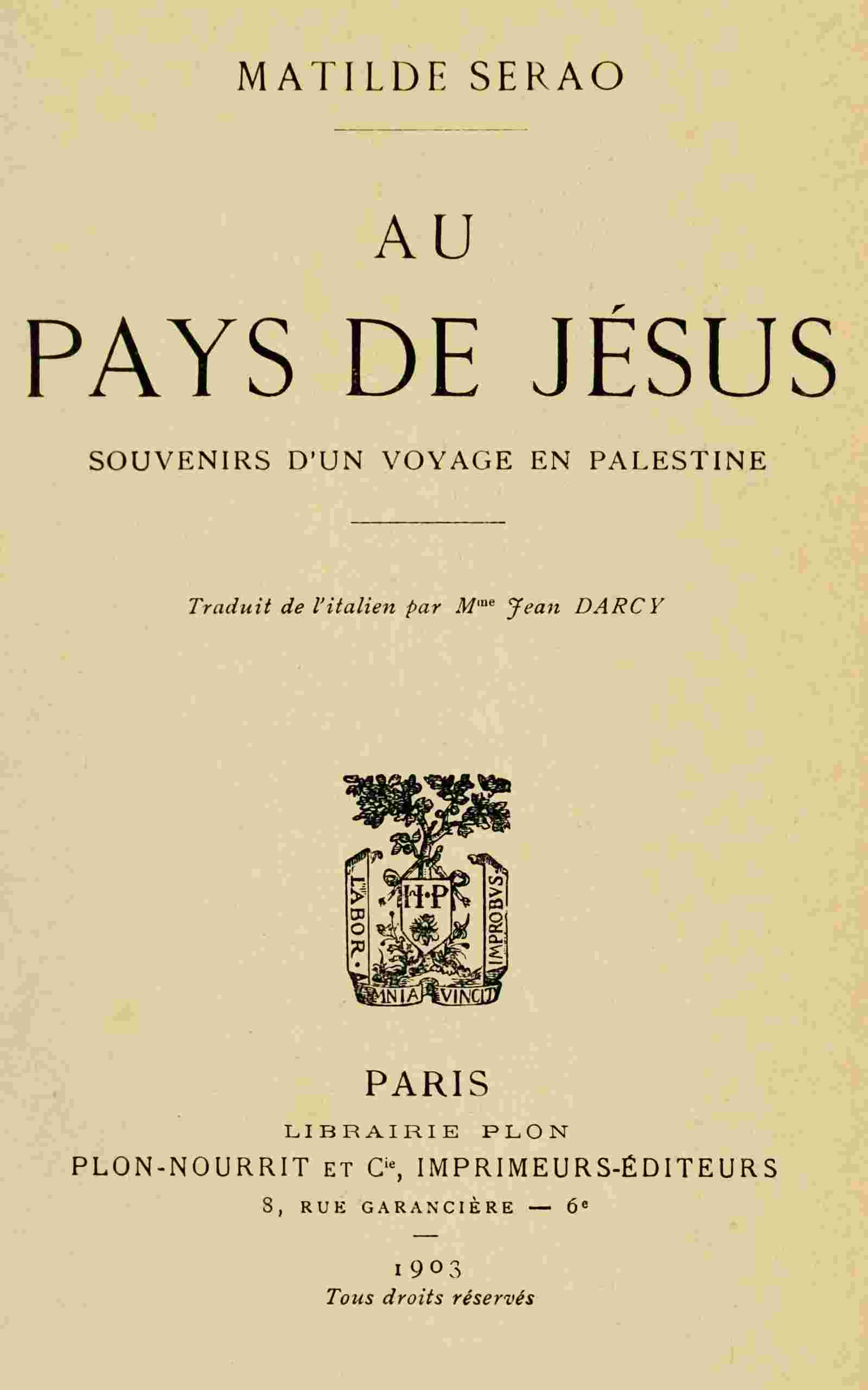 Au pays de Jésus cover