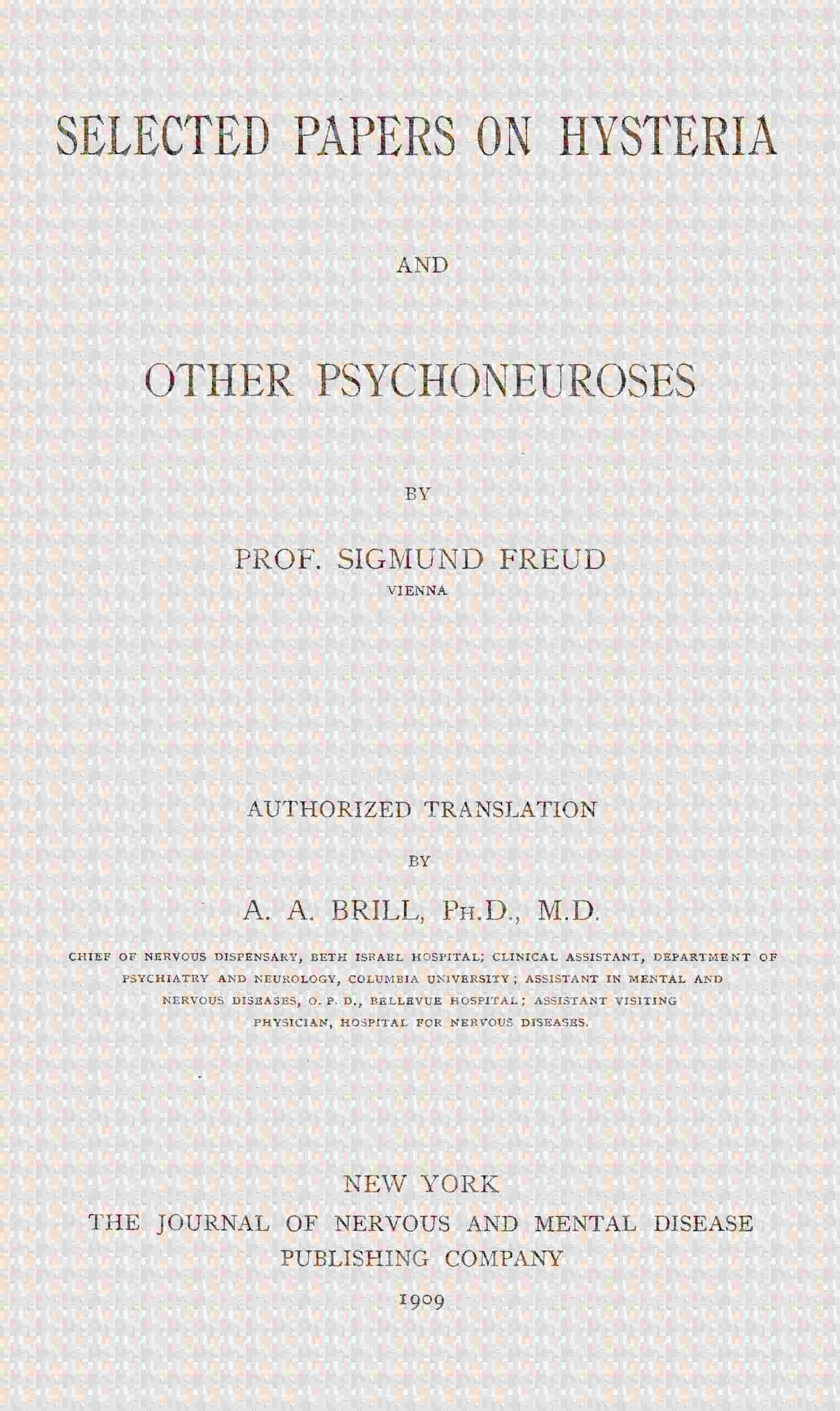 Selected papers on hysteria and other psychoneuroses cover