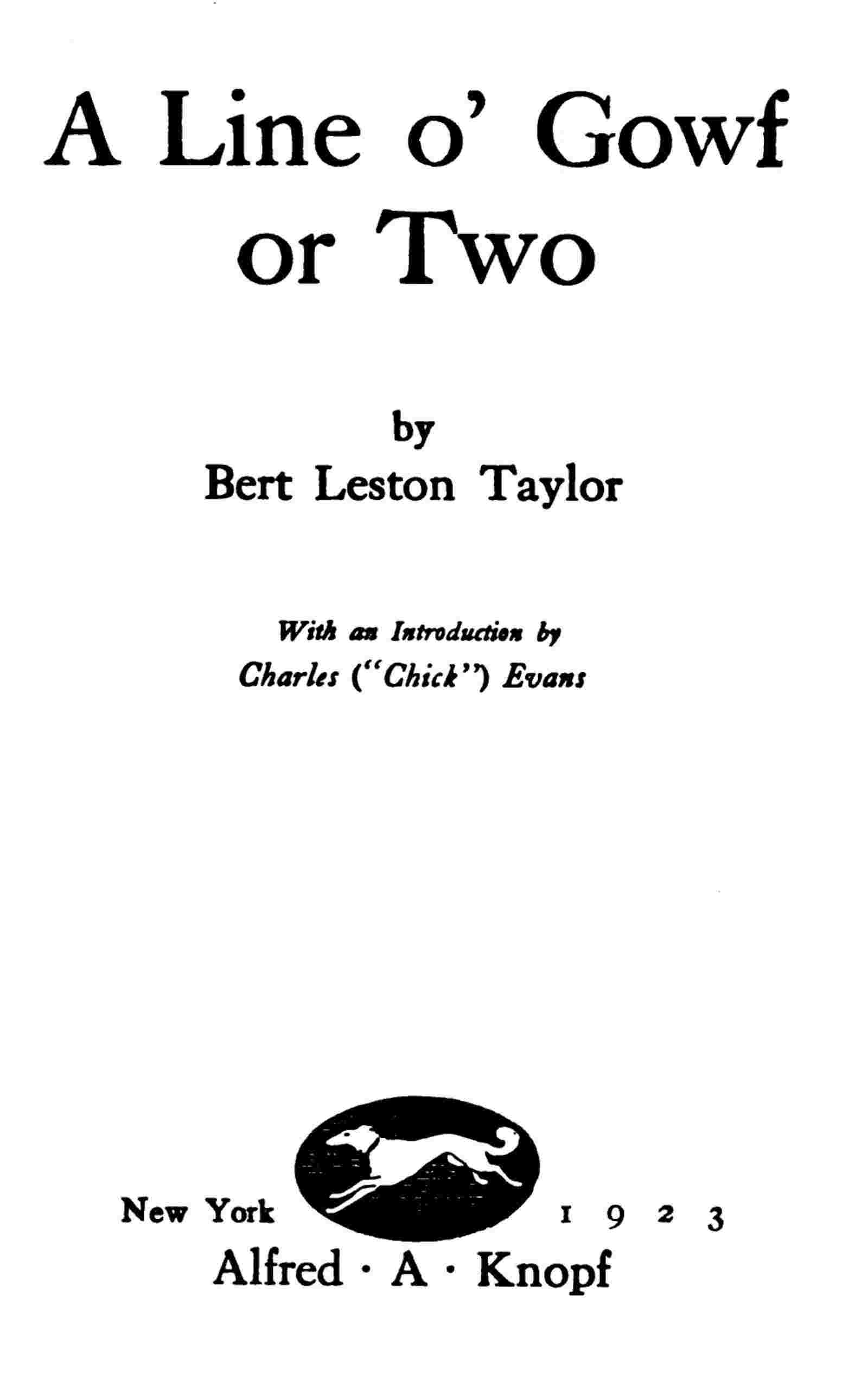 A line o' gowf or two cover