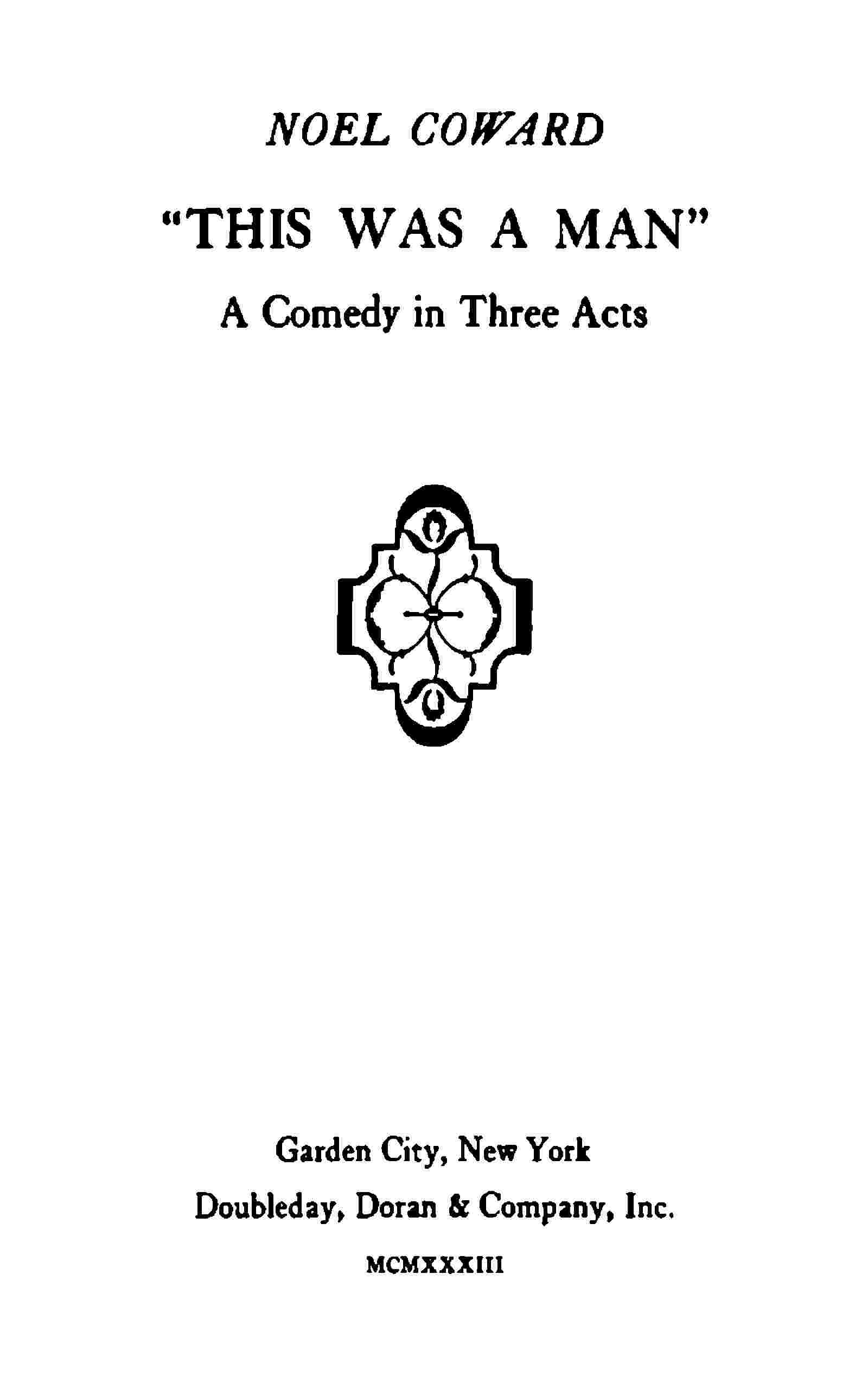 "This was a man" cover