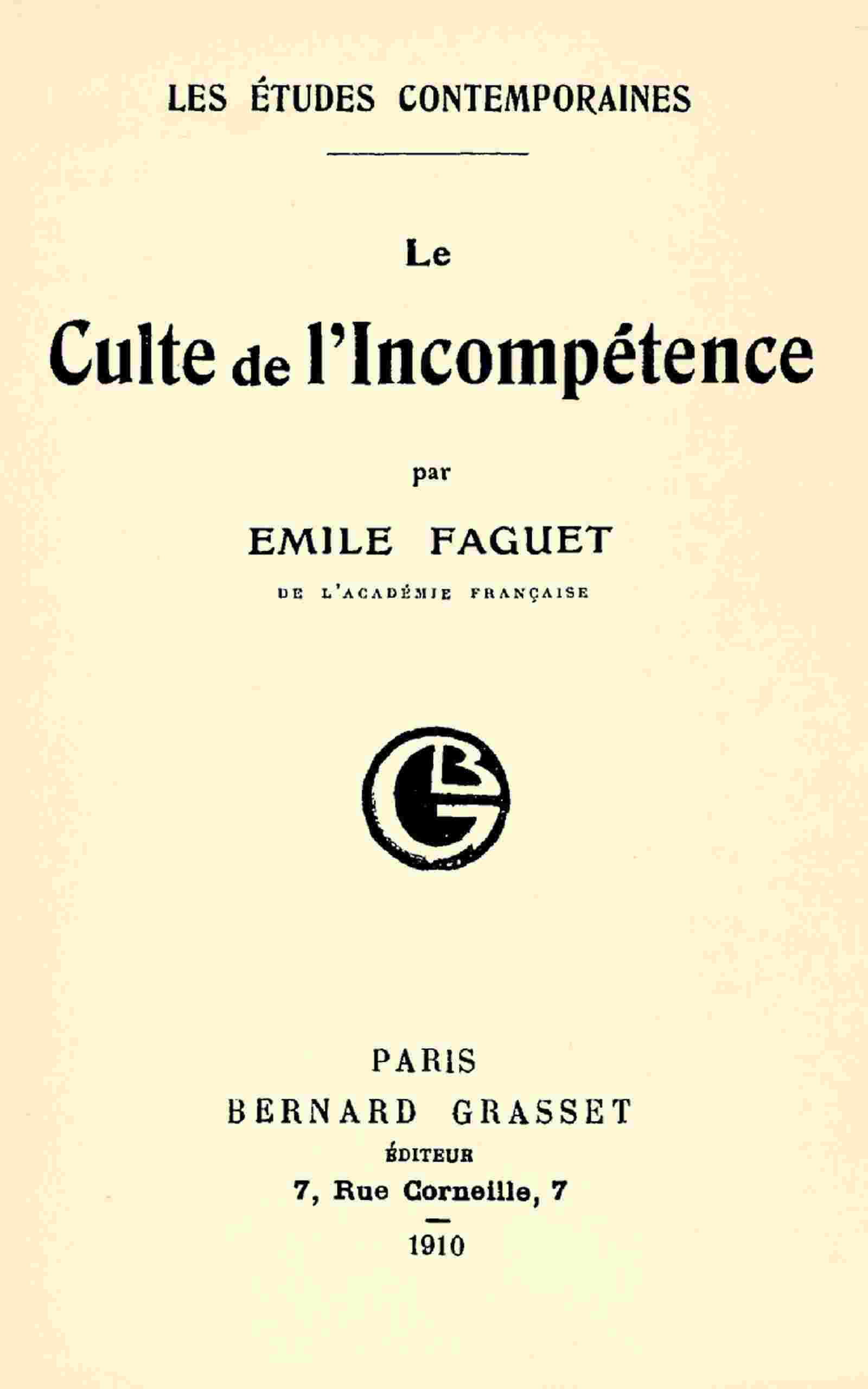 Le culte de l'incompétence cover