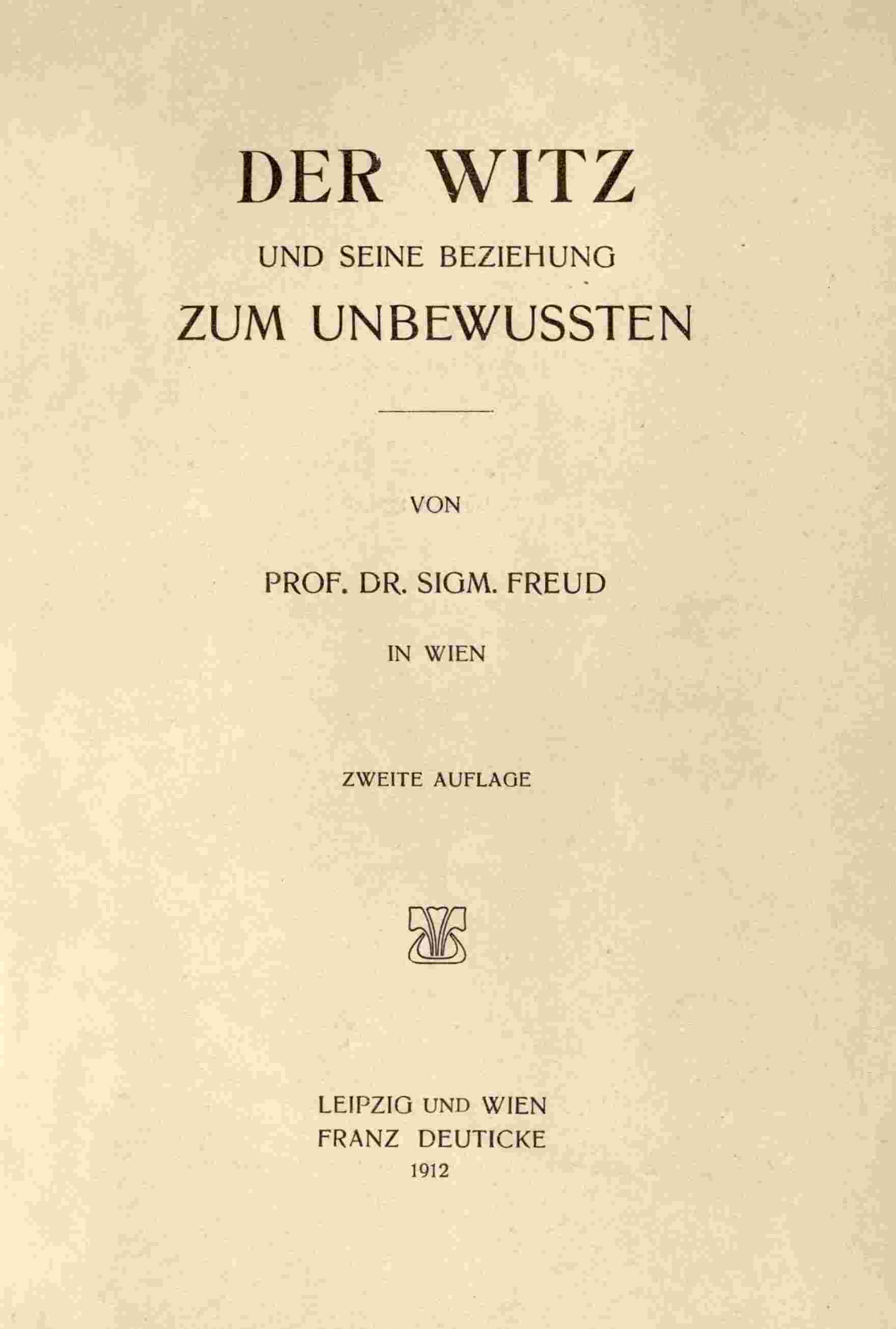 Der Witz und seine Beziehung zum Unbewußten cover