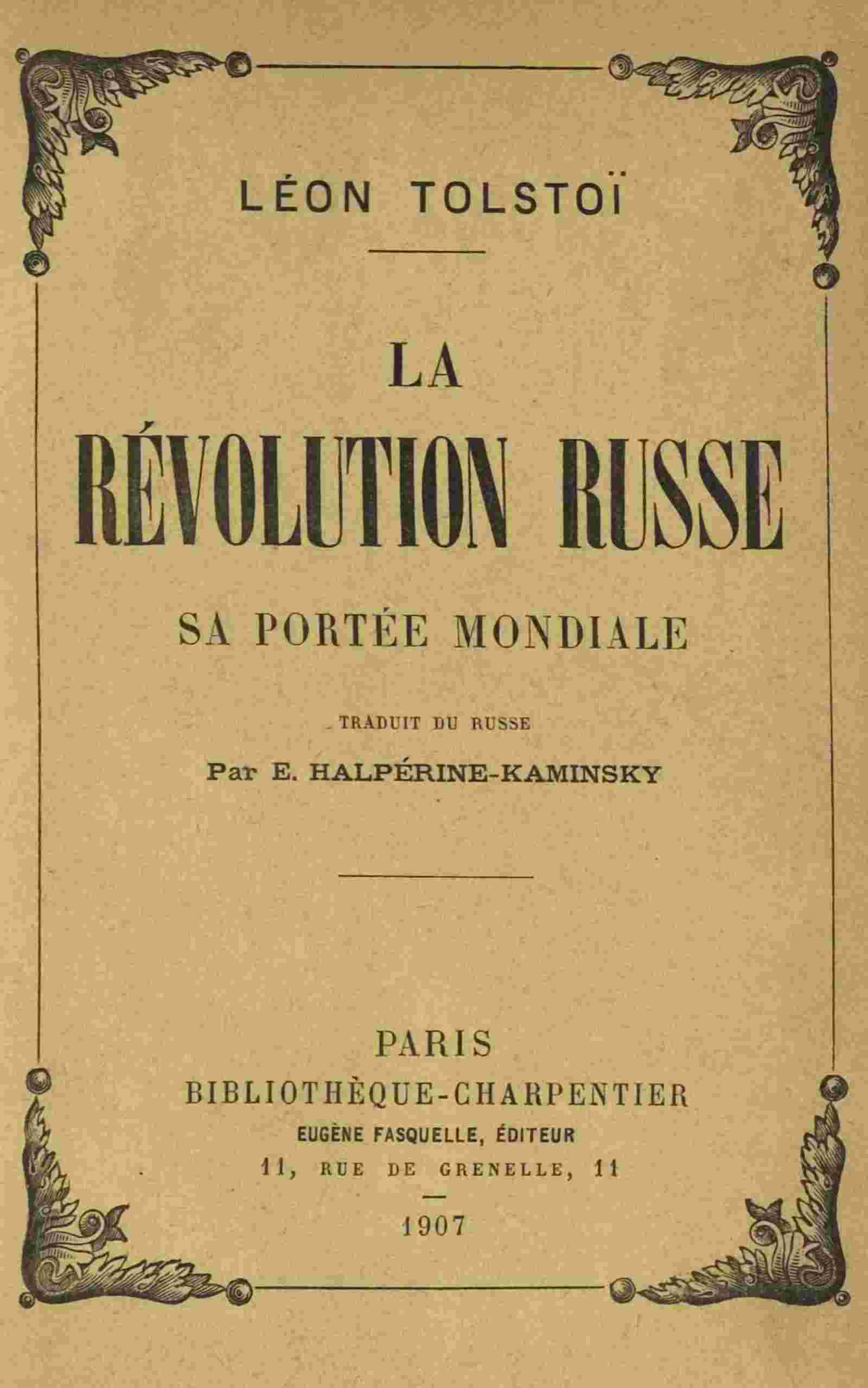 La Révolution russe cover