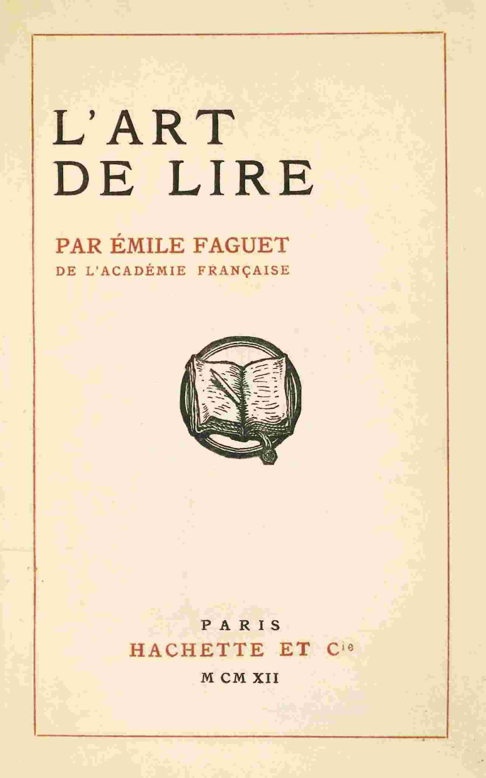 L'art de lire cover