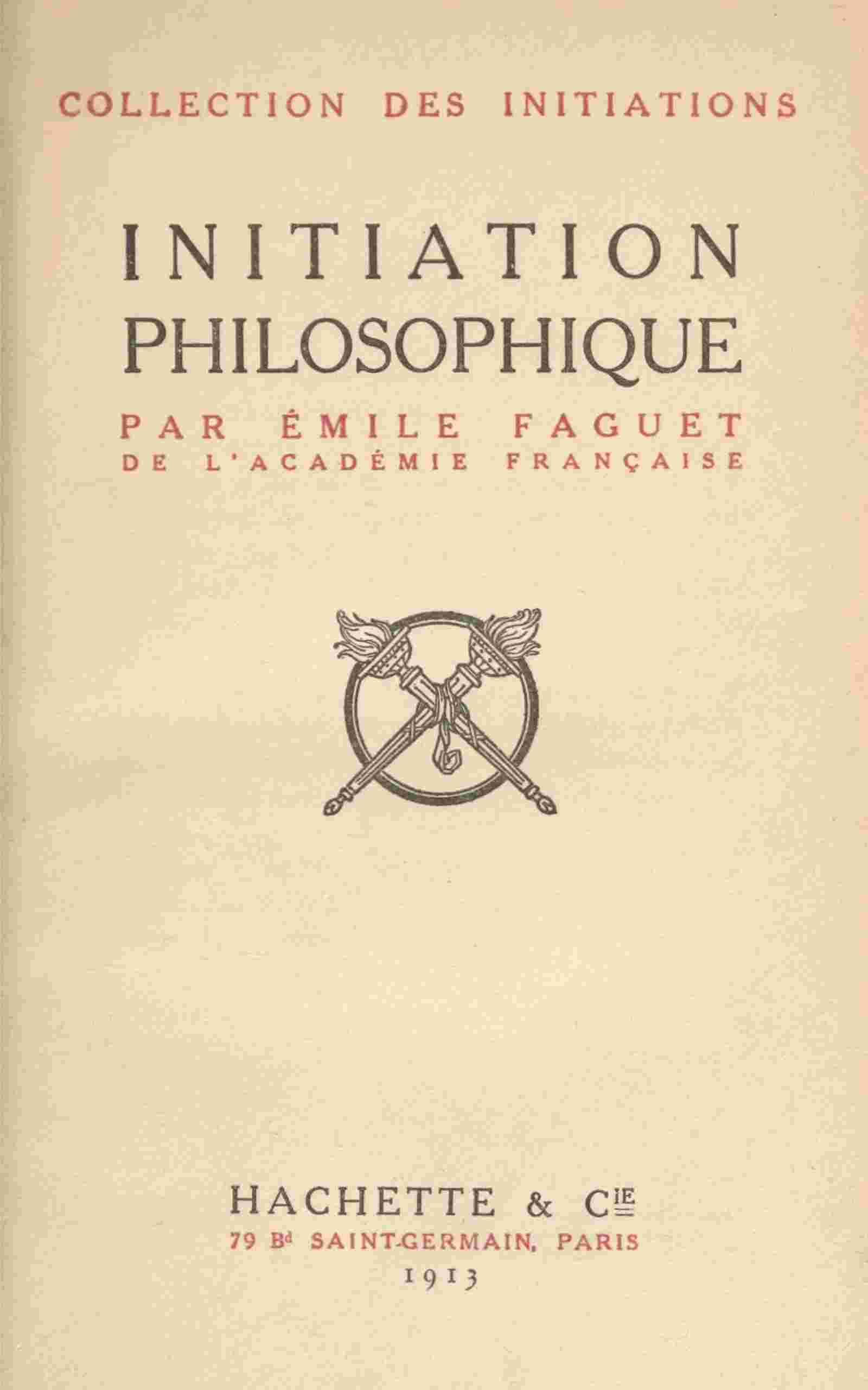 Initiation philosophique cover