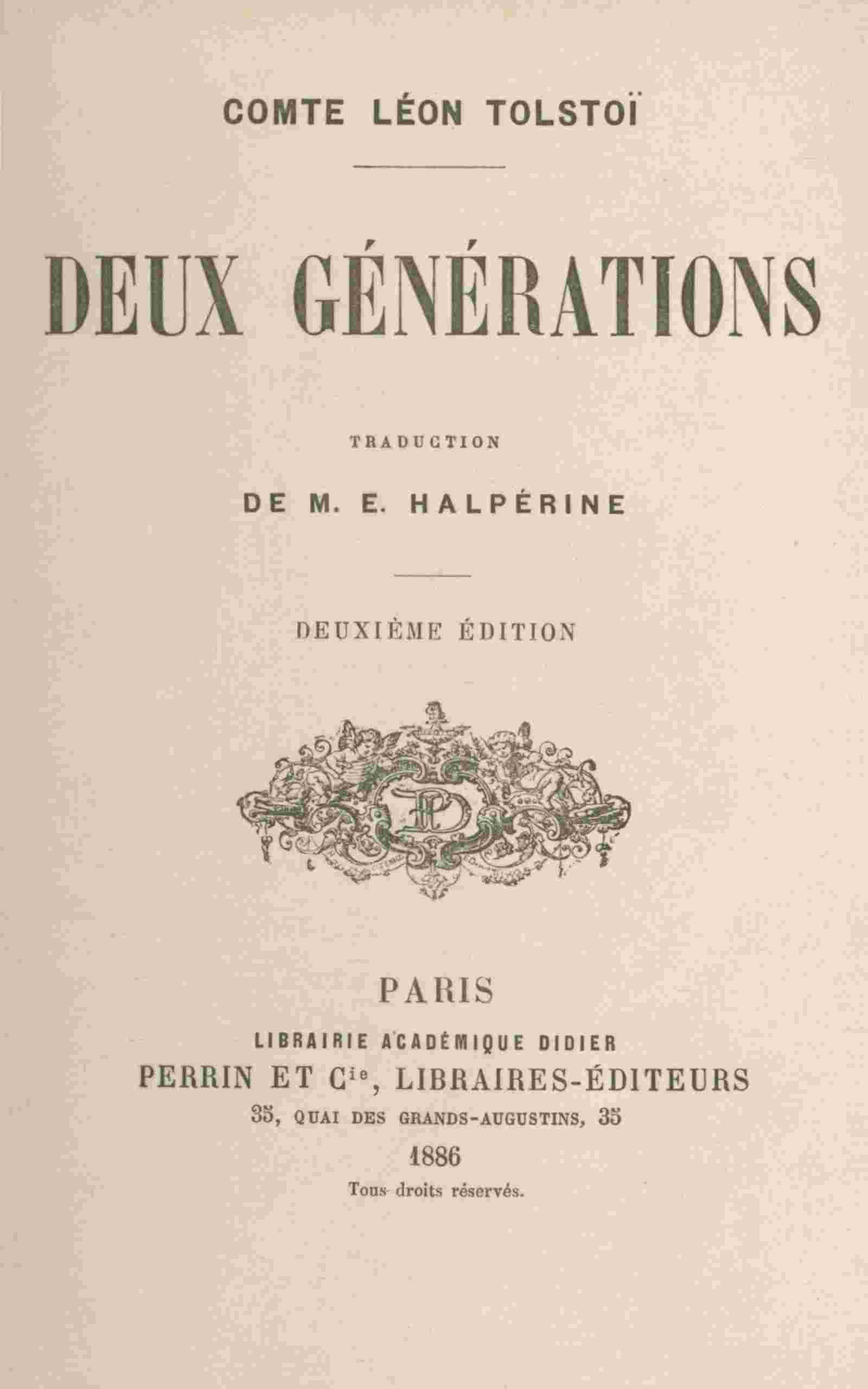 Deux générations cover