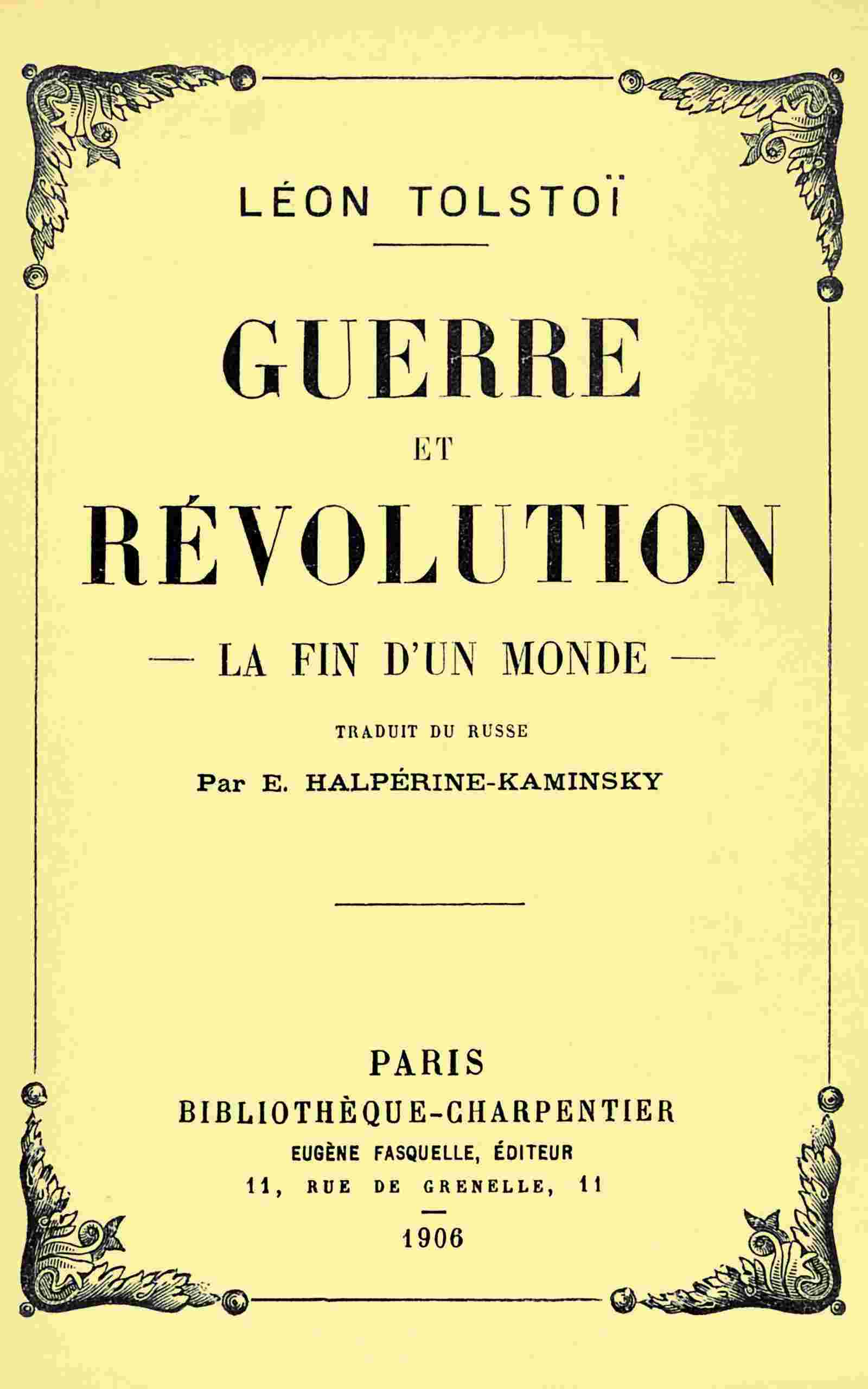 Guerre et révolution cover