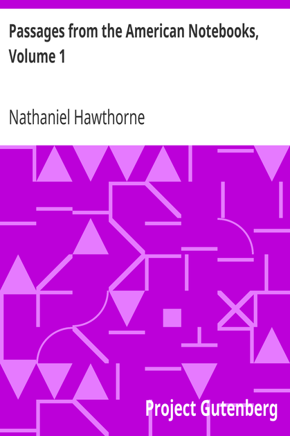 Passages from the American Notebooks, Volume 1 cover