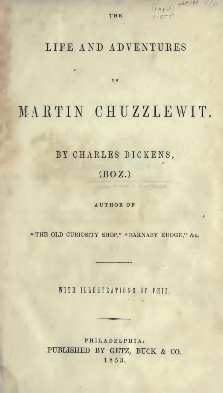 Martin Chuzzlewit cover