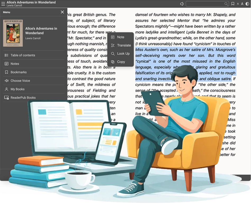 Reader experience with WeRead in the browser